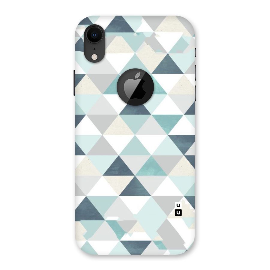 Green And Grey Pattern Back Case for iPhone XR Logo Cut