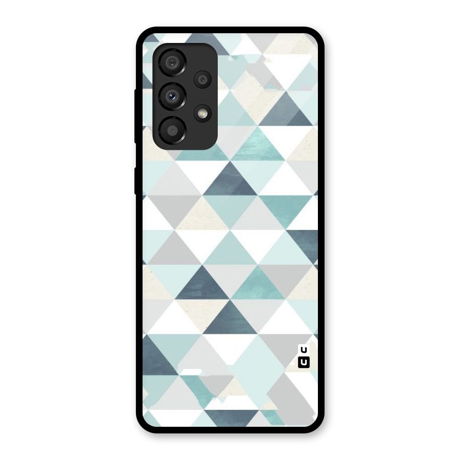 Green And Grey Pattern Glass Back Case for Galaxy A33 5G