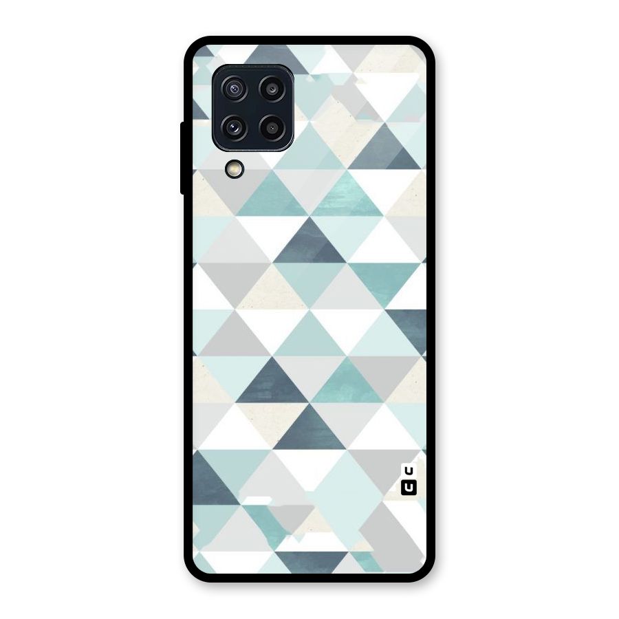 Green And Grey Pattern Glass Back Case for Galaxy M32