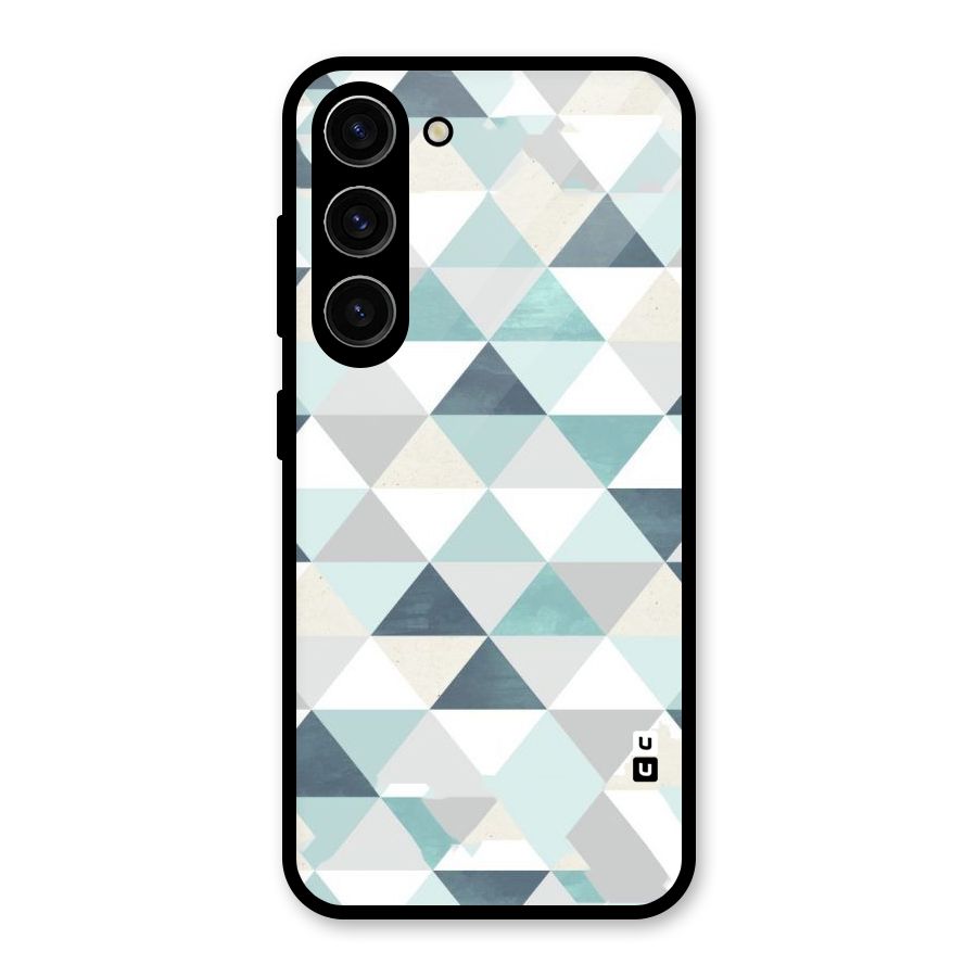Green And Grey Pattern Glass Back Case for Galaxy S23