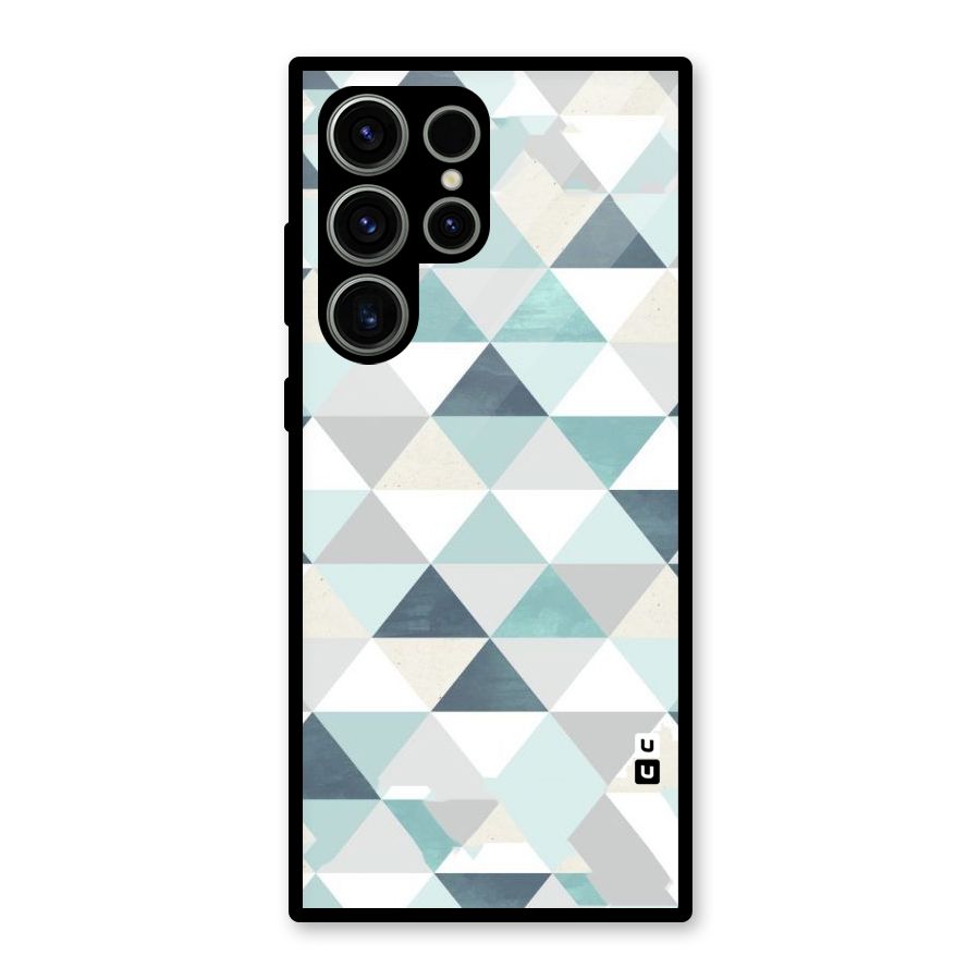 Green And Grey Pattern Glass Back Case for Galaxy S23 Ultra