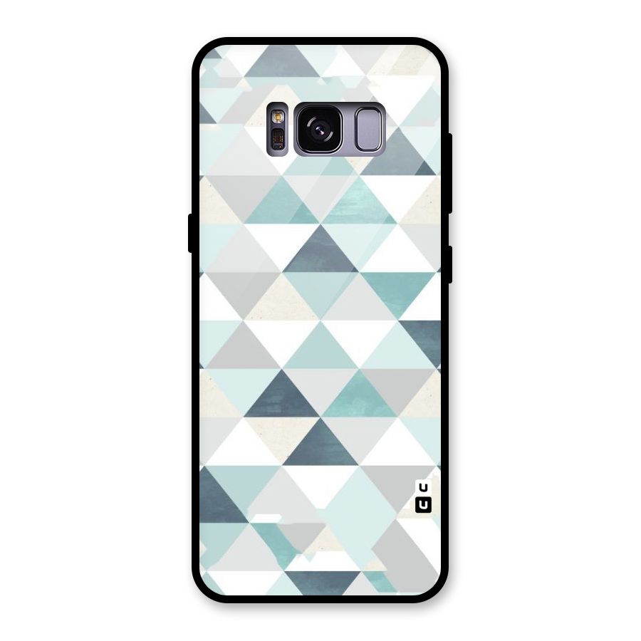 Green And Grey Pattern Glass Back Case for Galaxy S8
