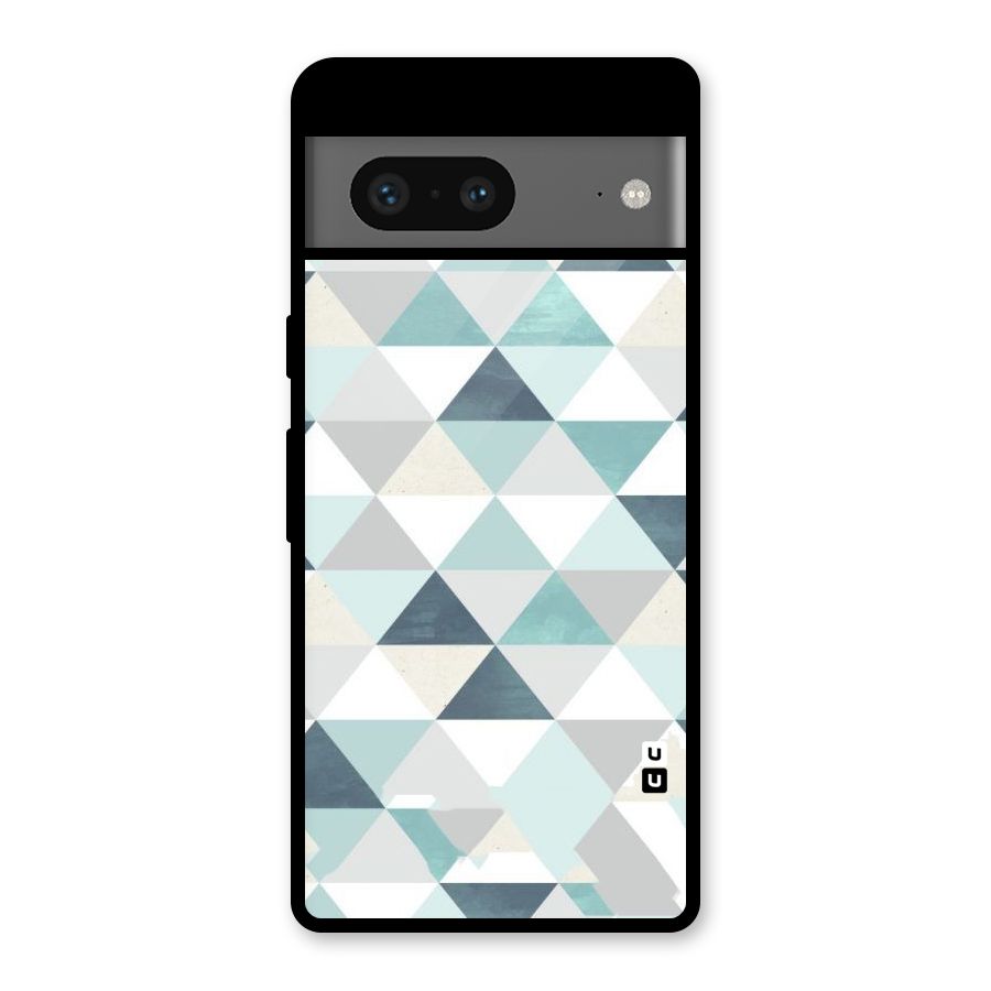 Green And Grey Pattern Glass Back Case for Google Pixel 7