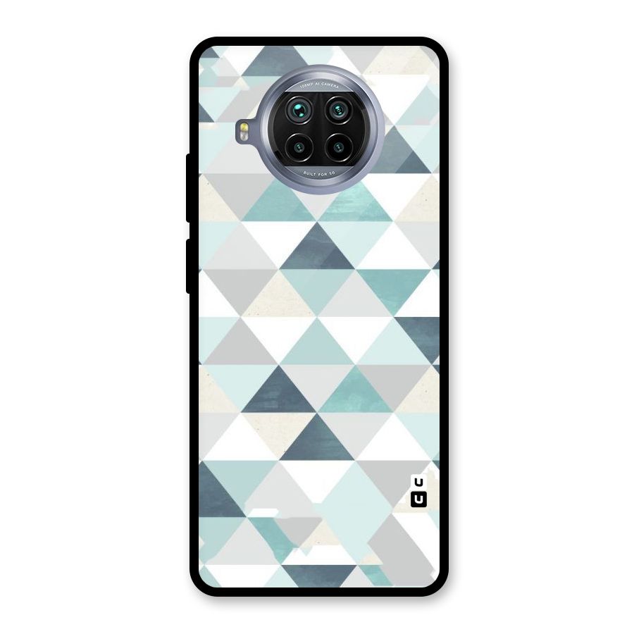 Green And Grey Pattern Glass Back Case for Mi 10i