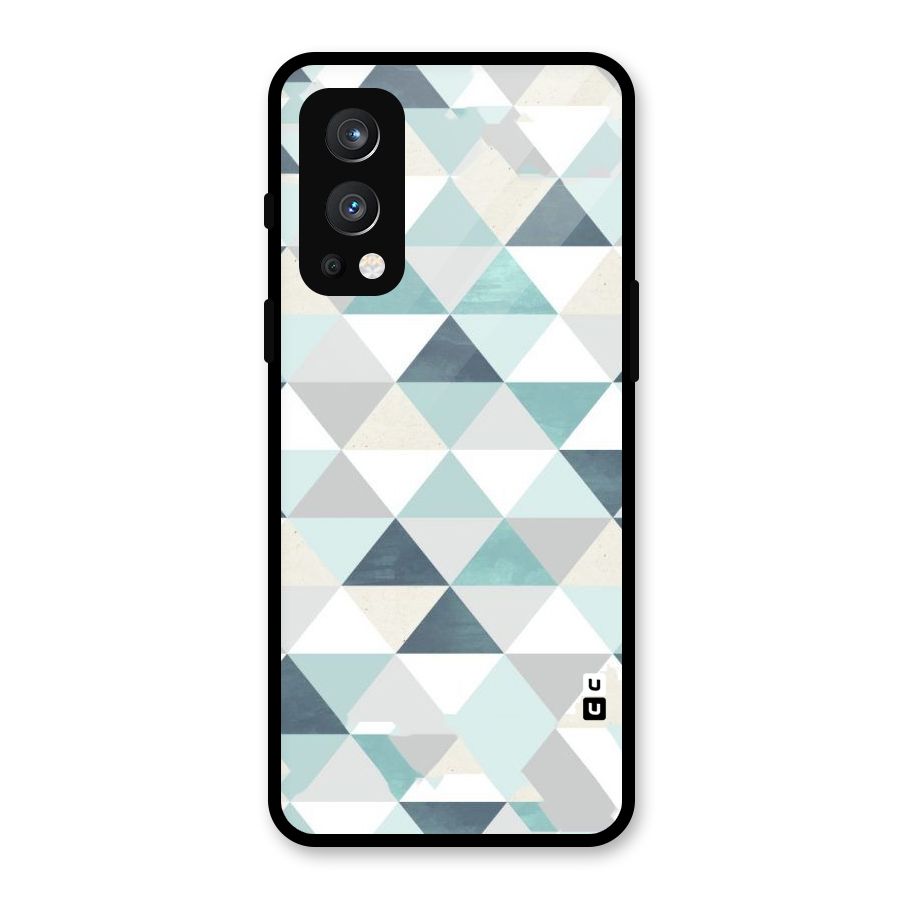Green And Grey Pattern Glass Back Case for OnePlus Nord 2 5G