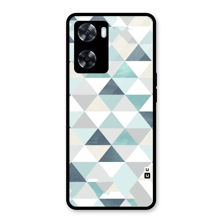 Green And Grey Pattern Glass Back Case for Oppo A77