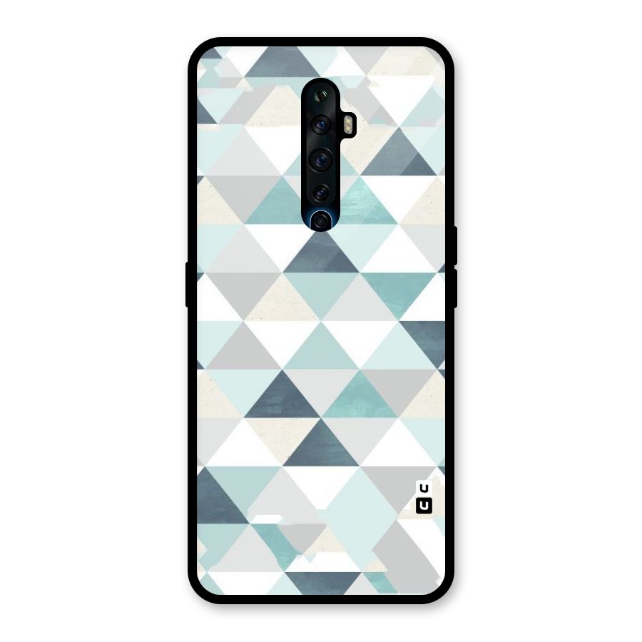 Green And Grey Pattern Glass Back Case for Oppo Reno2 Z