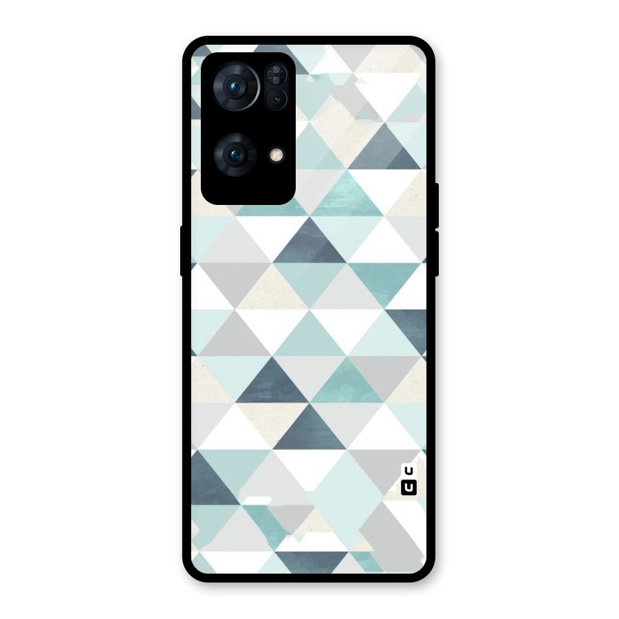 Green And Grey Pattern Glass Back Case for Oppo Reno7 Pro 5G