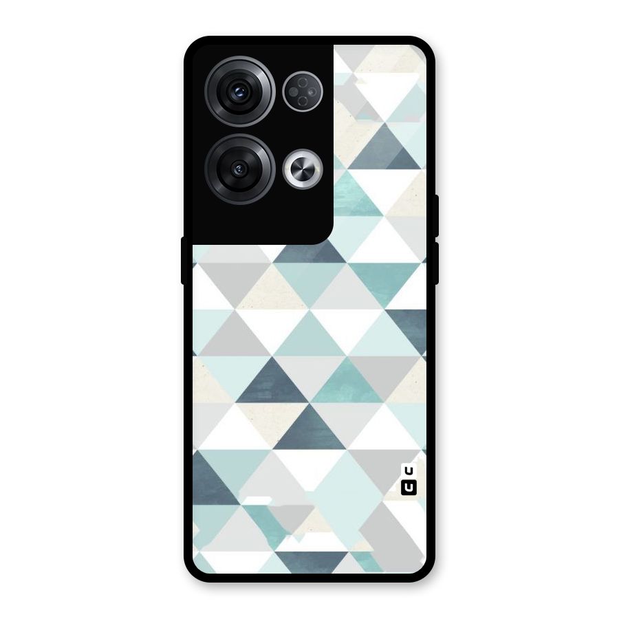 Green And Grey Pattern Glass Back Case for Oppo Reno8 Pro 5G