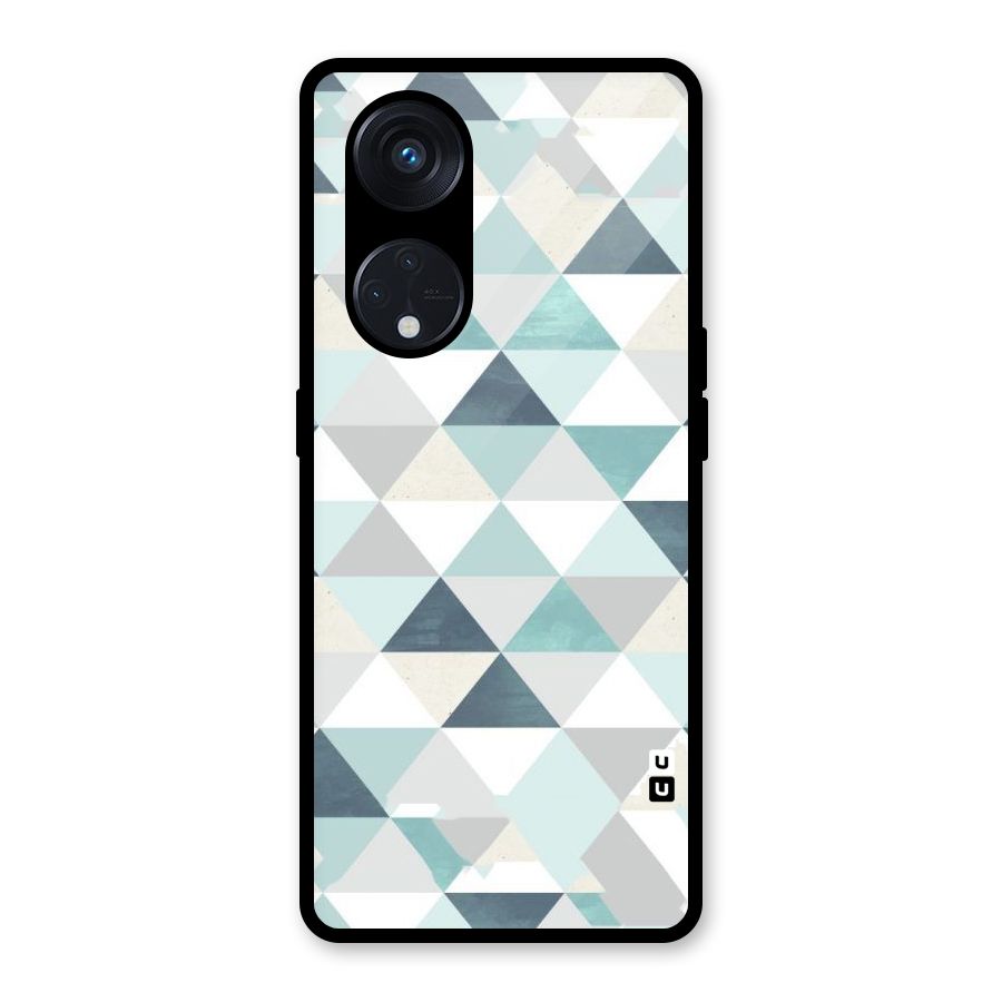 Green And Grey Pattern Glass Back Case for Reno8 T 5G