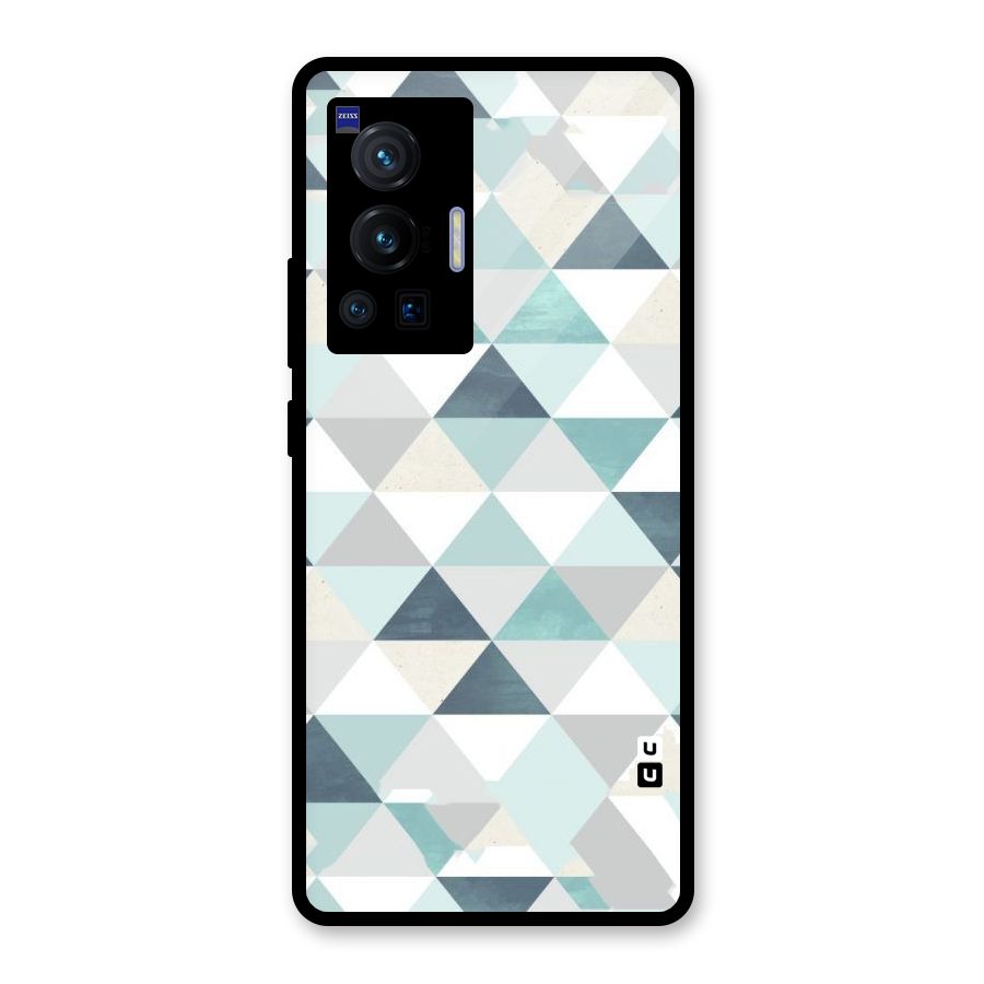 Green And Grey Pattern Glass Back Case for Vivo X70 Pro