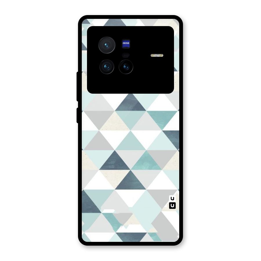 Green And Grey Pattern Glass Back Case for Vivo X80