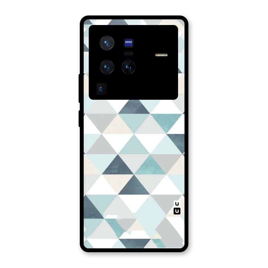 Green And Grey Pattern Glass Back Case for Vivo X80 Pro