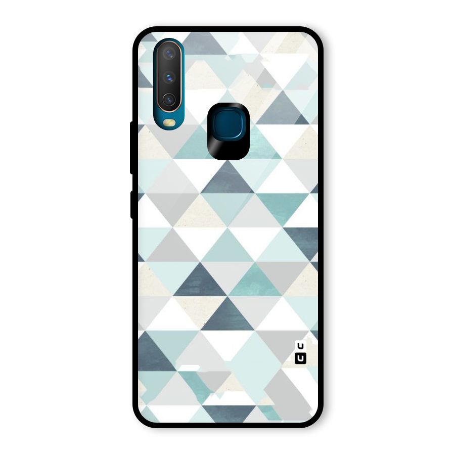 Green And Grey Pattern Glass Back Case for Vivo Y17