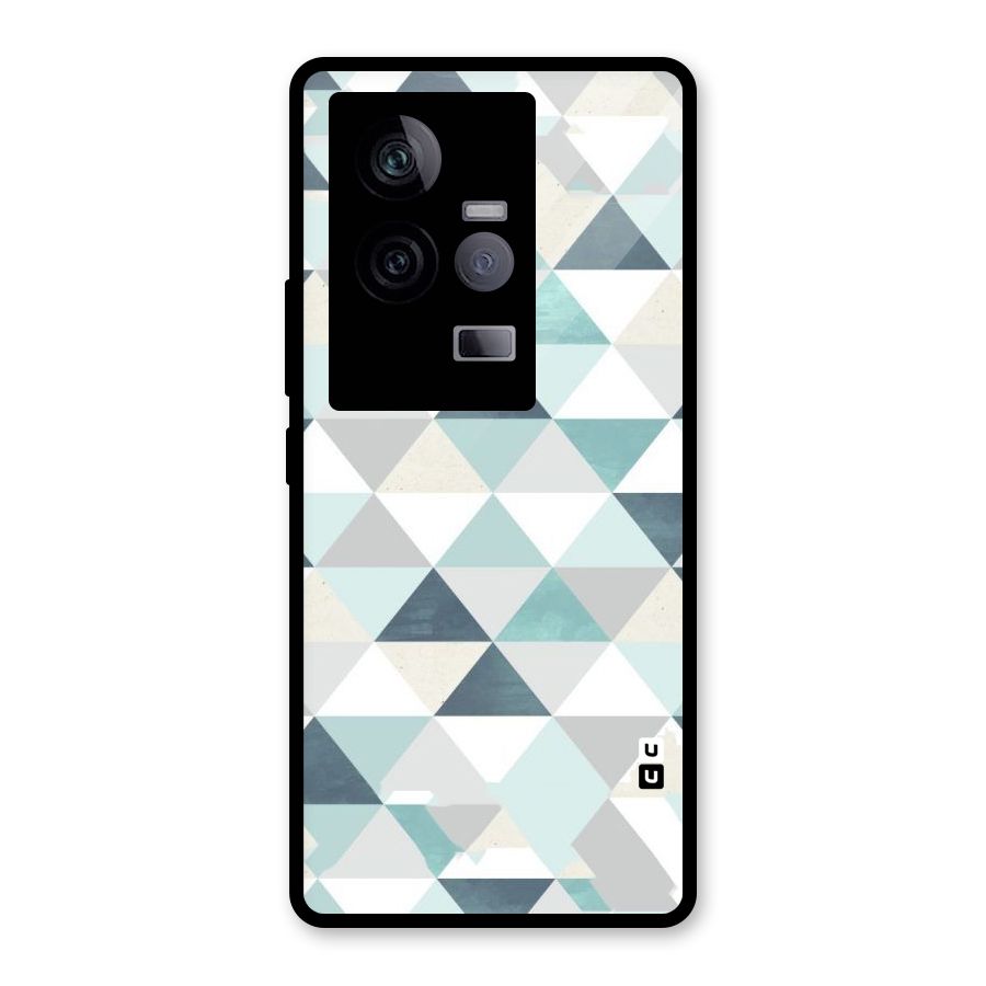 Green And Grey Pattern Glass Back Case for Vivo iQOO 11 5G