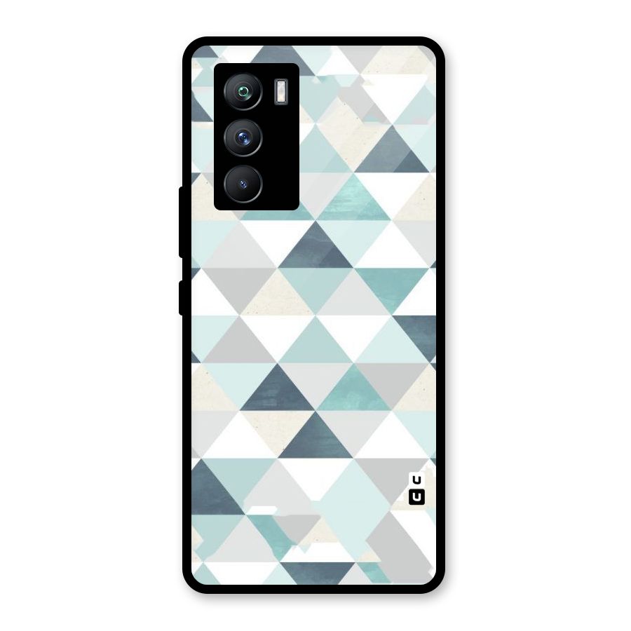 Green And Grey Pattern Glass Back Case for Vivo iQOO 9 SE