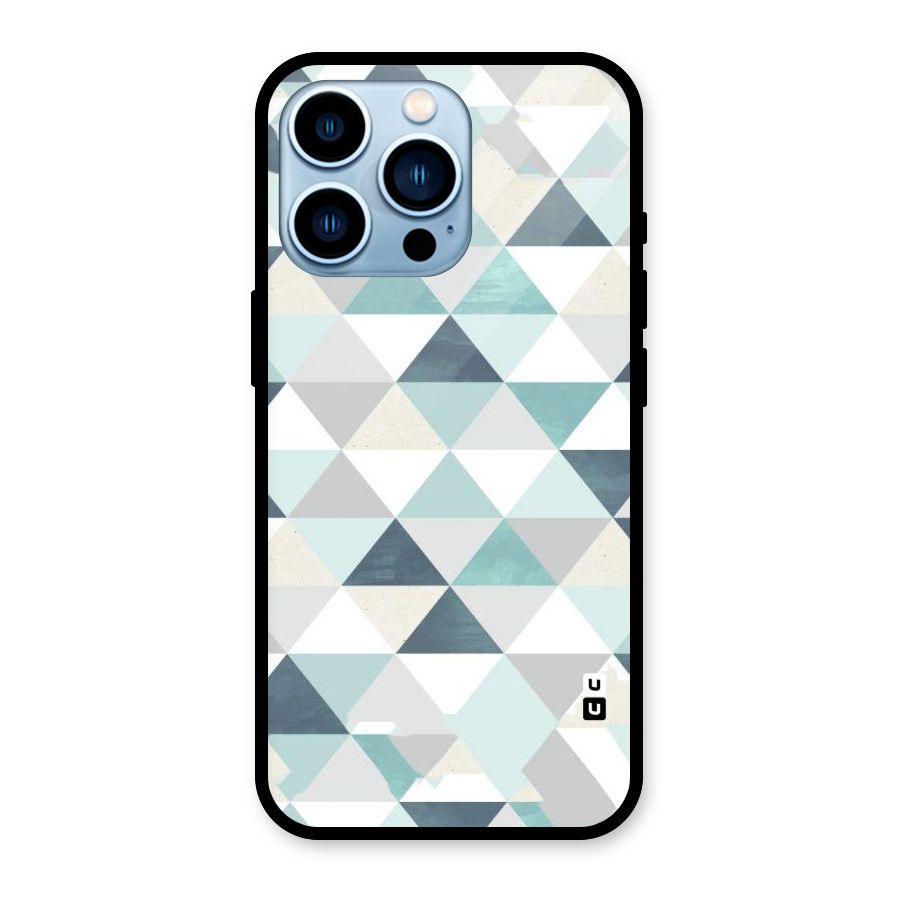 Green And Grey Pattern Glass Back Case for iPhone 13 Pro