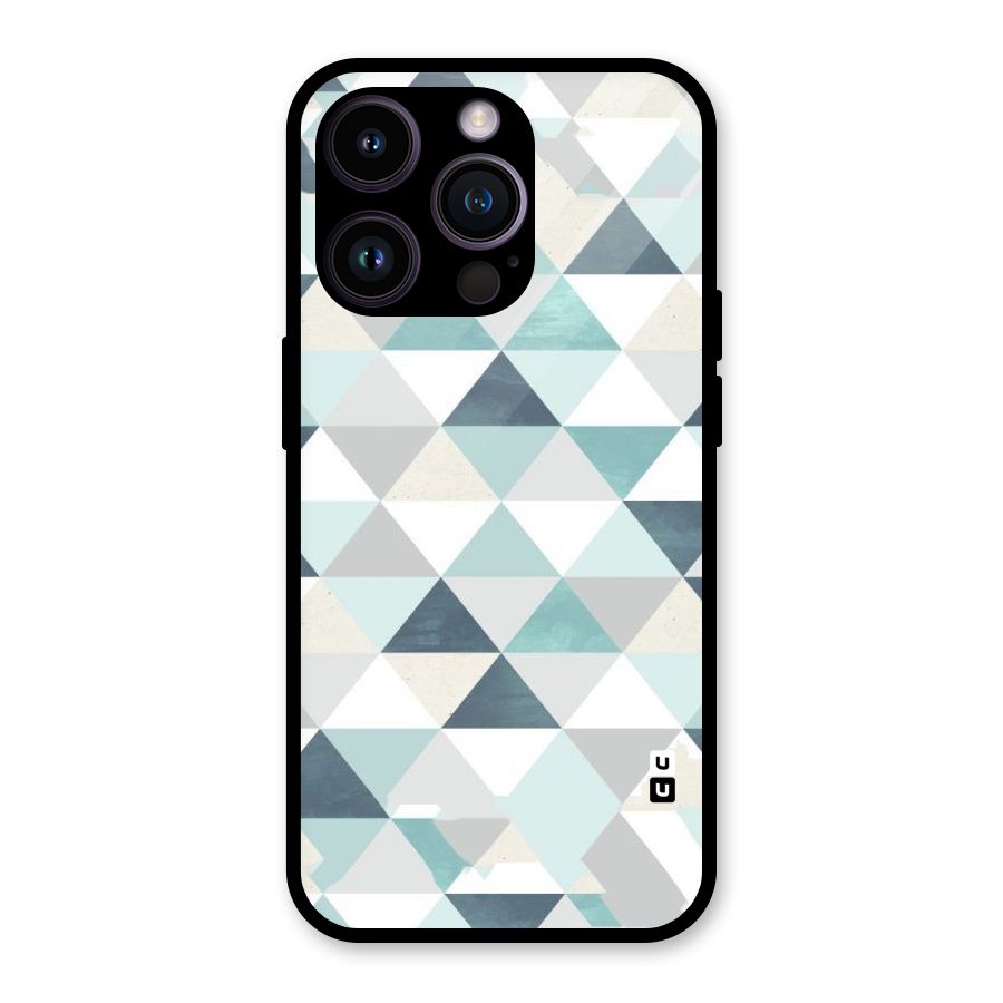 Green And Grey Pattern Glass Back Case for iPhone 14 Pro