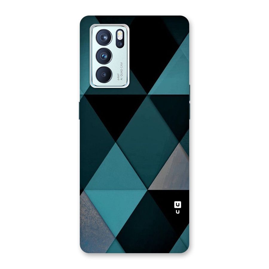 Green Black Shapes Back Case for Oppo Reno6 Pro 5G