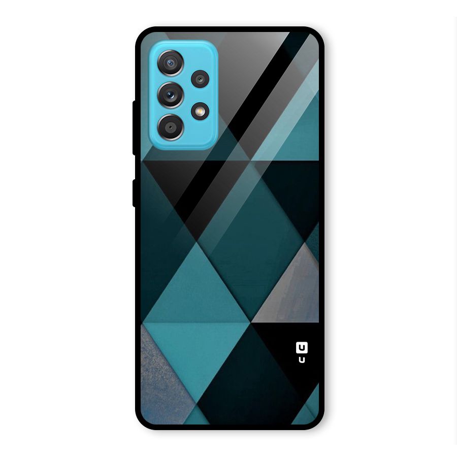 Green Black Shapes Glass Back Case for Galaxy A52s 5G