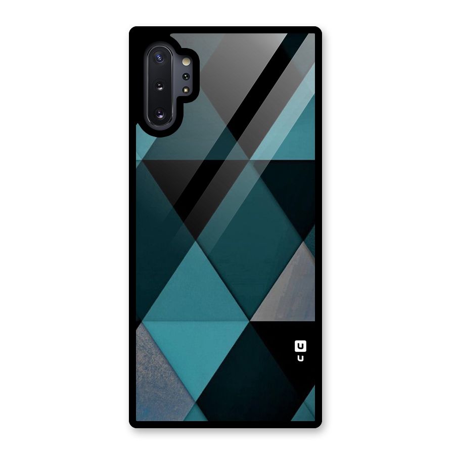 Green Black Shapes Glass Back Case for Galaxy Note 10 Plus