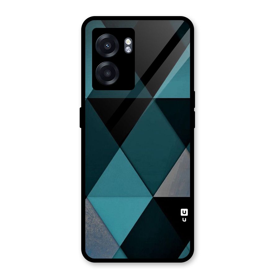 Green Black Shapes Glass Back Case for Realme Narzo 50 5G