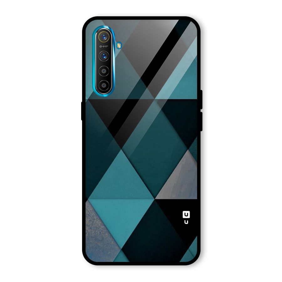 Green Black Shapes Glass Back Case for Realme X2