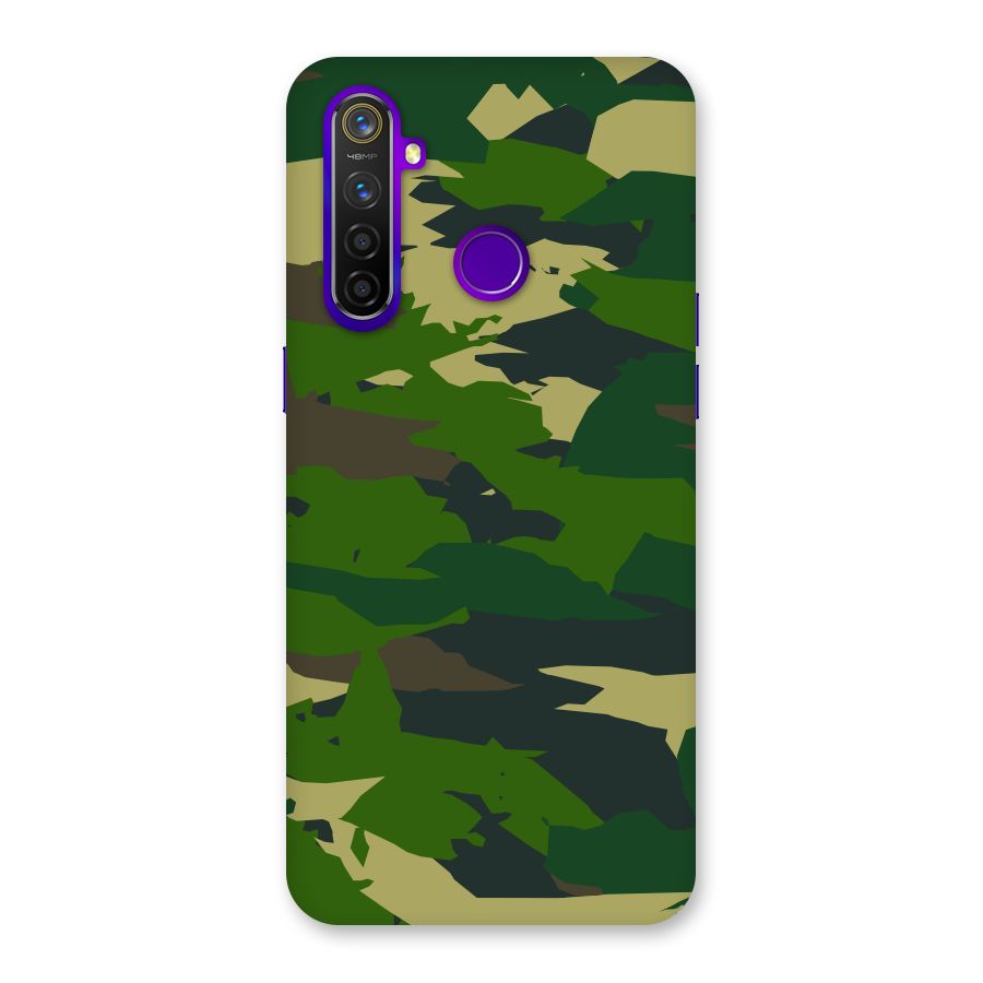 Green Camouflage Army Back Case for Realme 5 Pro