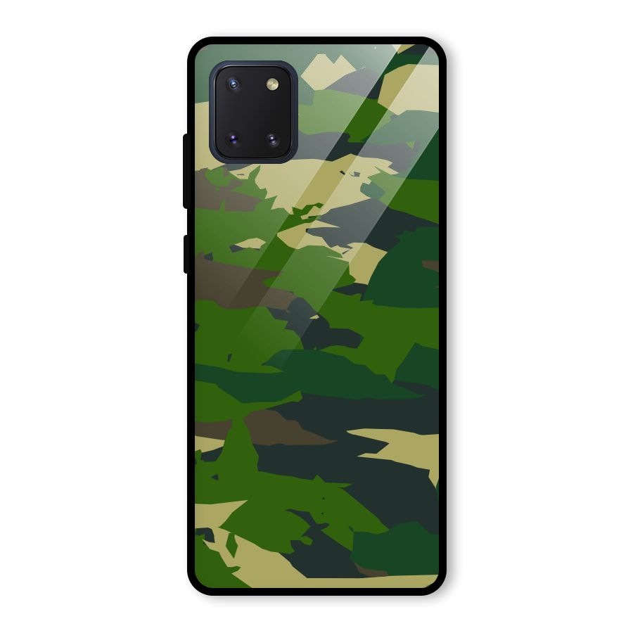 Green Camouflage Army Glass Back Case for Galaxy Note 10 Lite