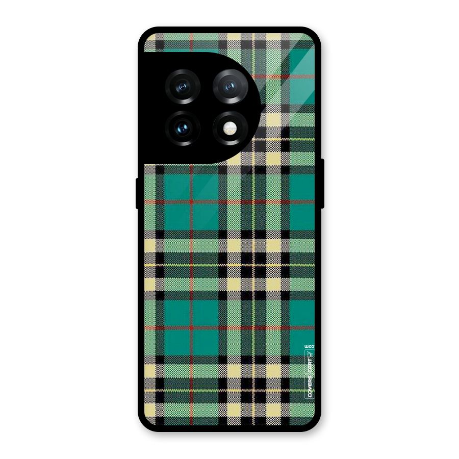 Green Check Glass Back Case for OnePlus 11