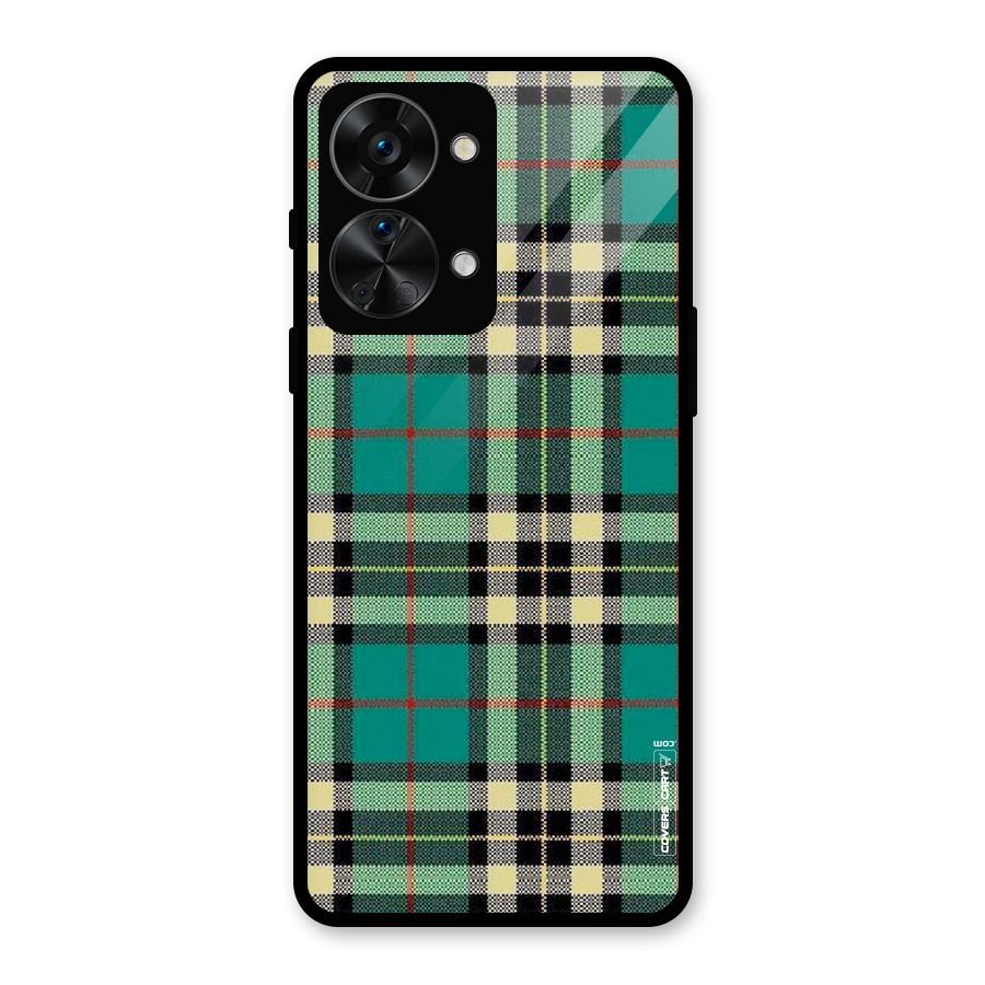 Green Check Glass Back Case for OnePlus Nord 2T