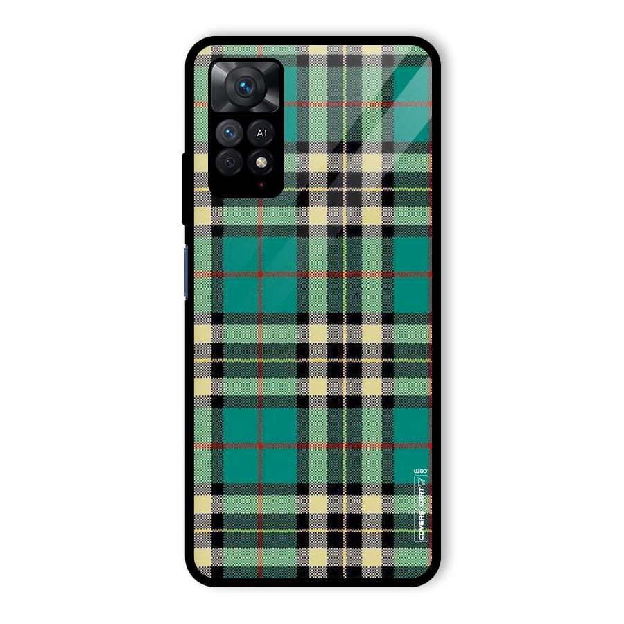 Green Check Glass Back Case for Redmi Note 11 Pro Plus 5G
