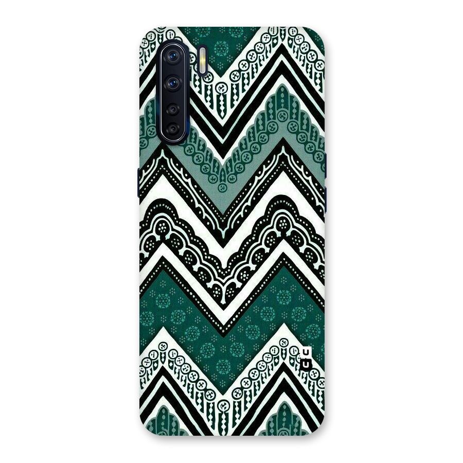 Green Chevron Back Case for Oppo F15