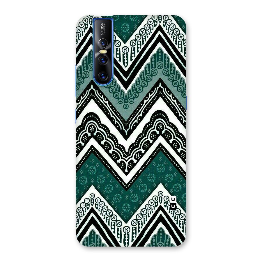 Green Chevron Back Case for Vivo V15 Pro