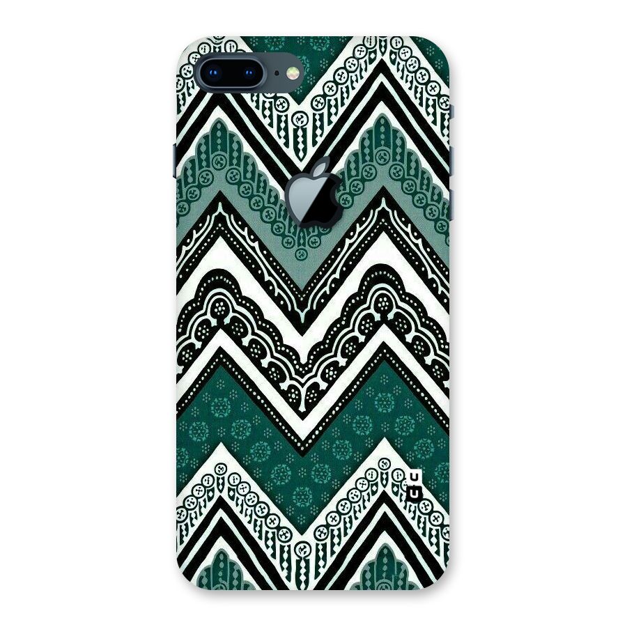 Green Chevron Back Case for iPhone 7 Plus Apple Cut