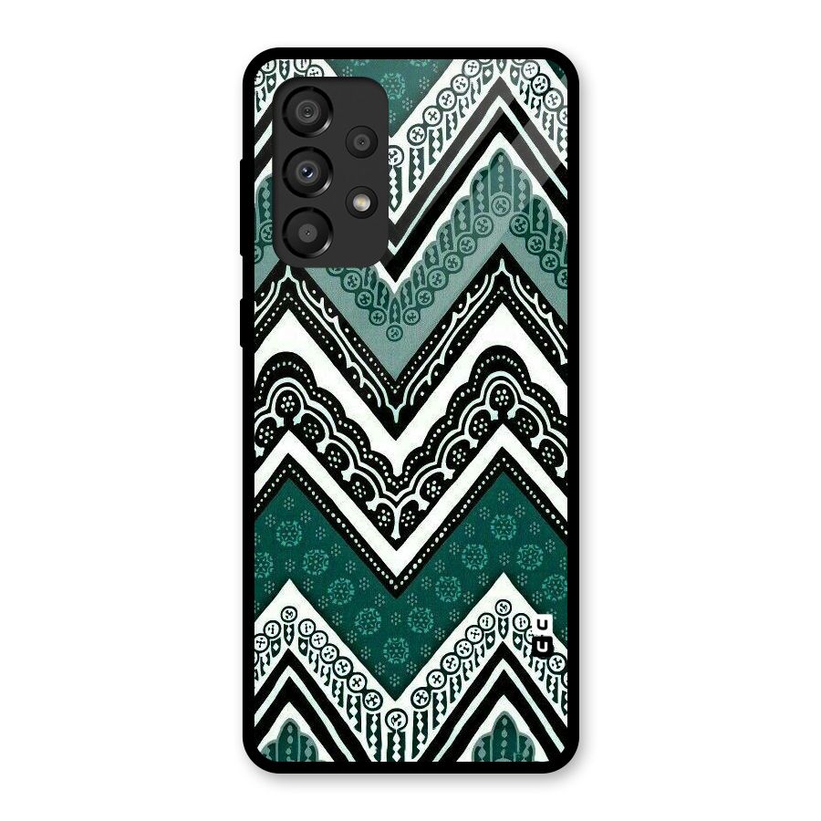 Green Chevron Glass Back Case for Galaxy A33 5G