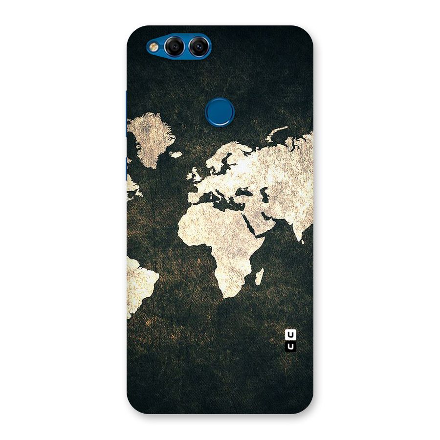 Green Gold Map Design Back Case for Honor 7X