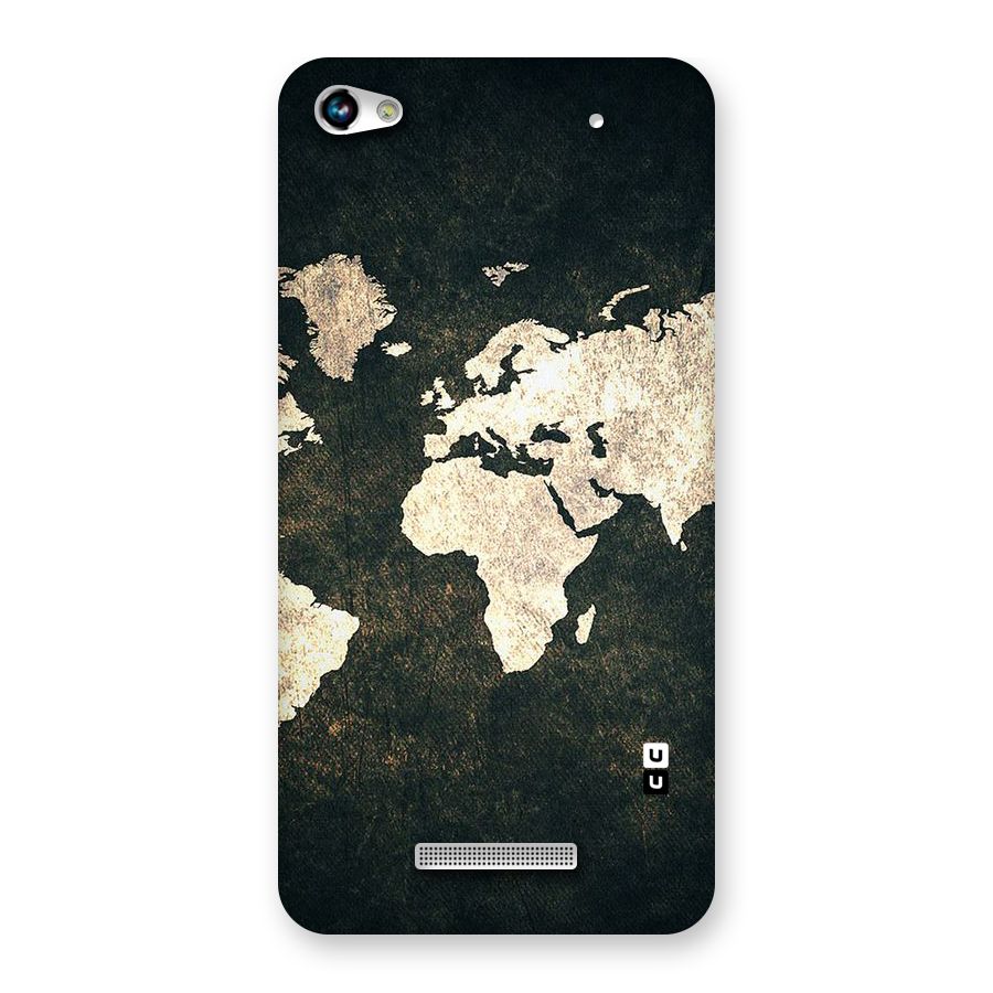 Green Gold Map Design Back Case for Micromax Hue 2