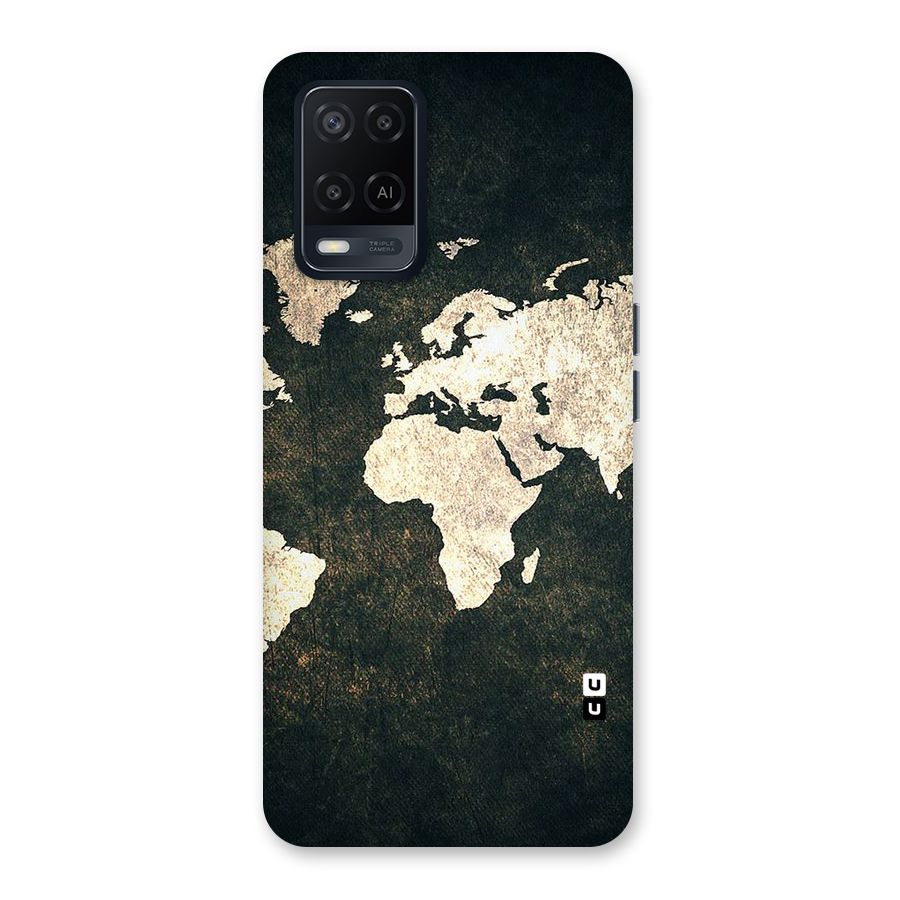 Green Gold Map Design Back Case for Oppo A54