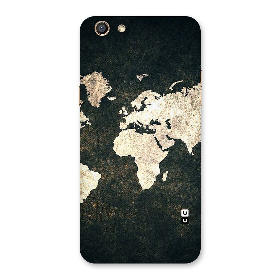 Green Gold Map Design Back Case for Oppo F3