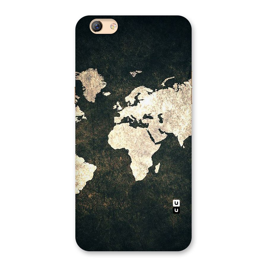 Green Gold Map Design Back Case for Oppo F3 Plus