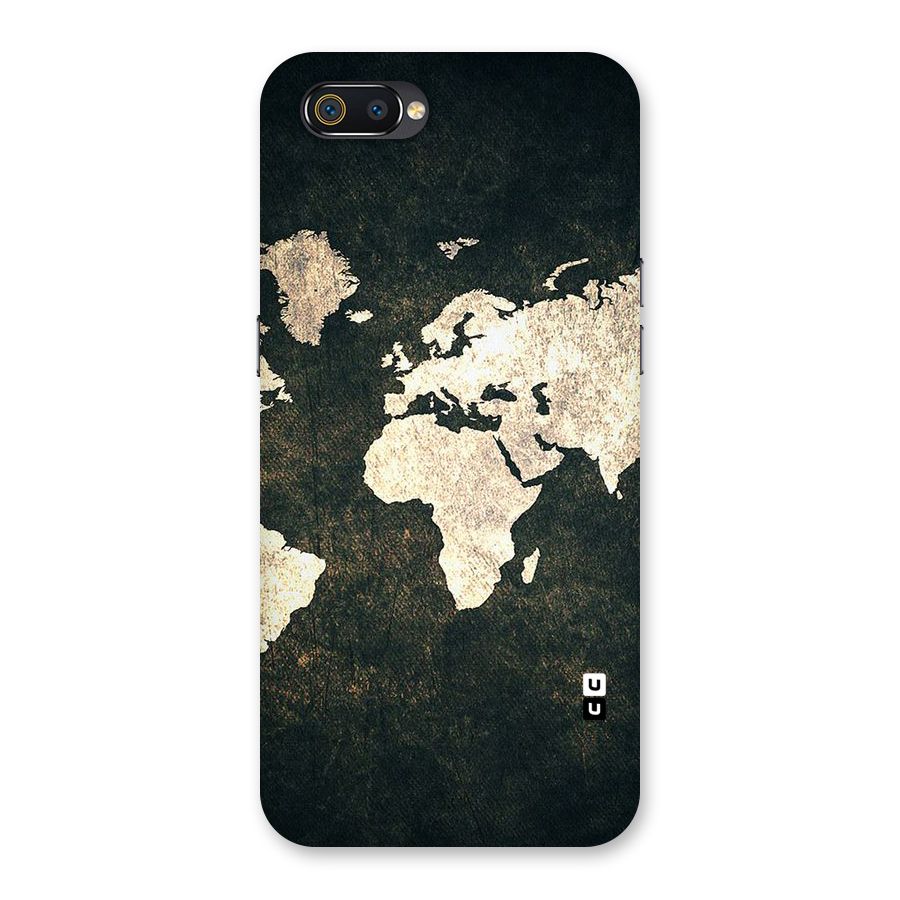 Green Gold Map Design Back Case for Realme C2