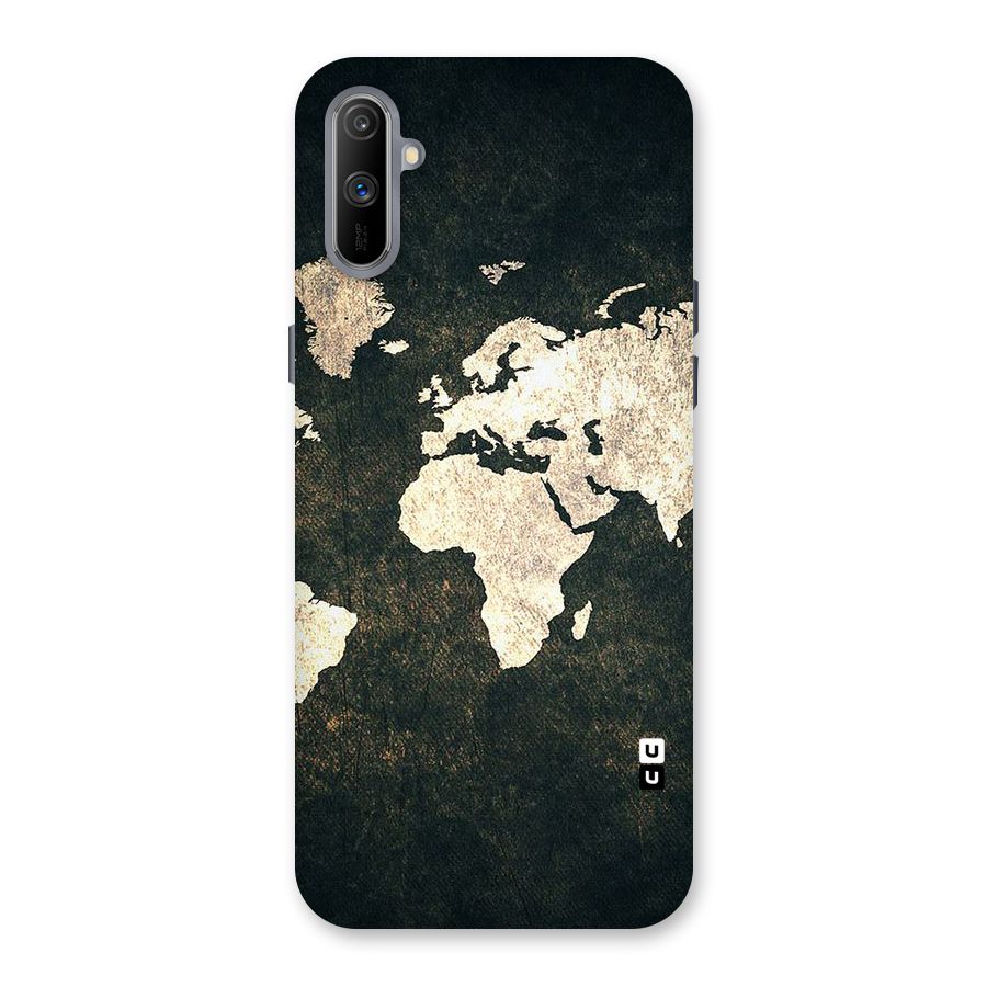 Green Gold Map Design Back Case for Realme C3