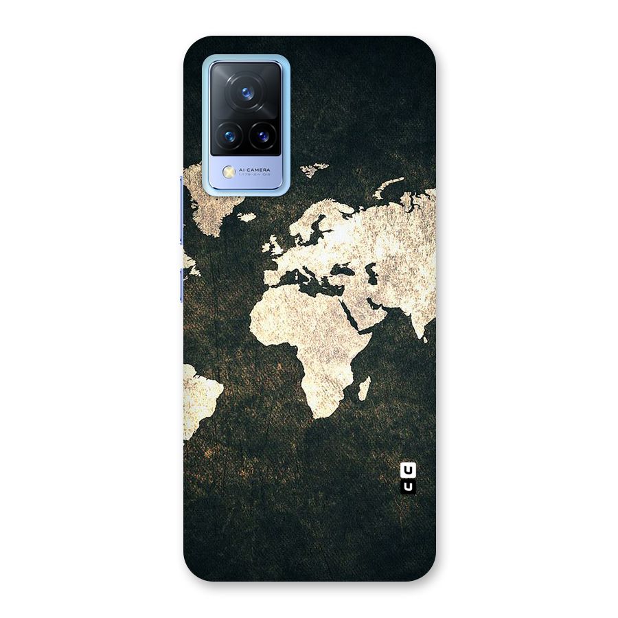 Green Gold Map Design Back Case for Vivo V21 5G