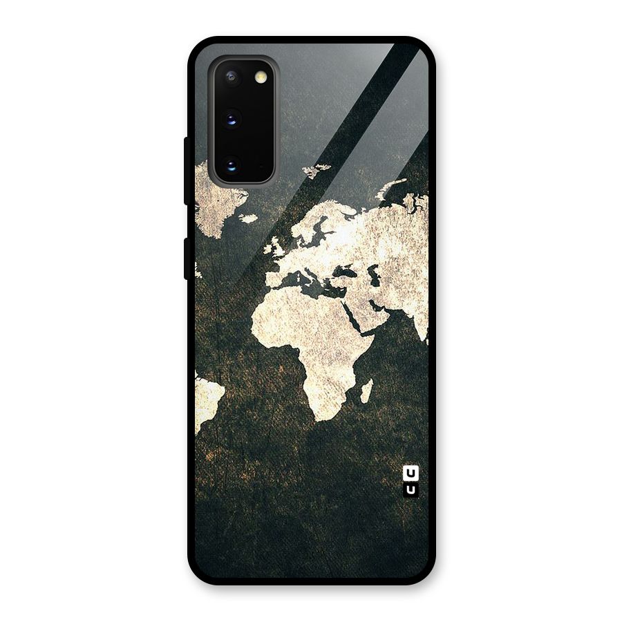 Green Gold Map Design Glass Back Case for Galaxy S20