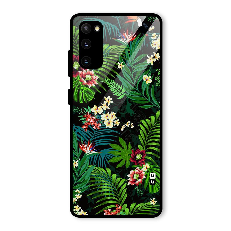 Green Leaf Design Glass Back Case for Galaxy S20 FE 5G