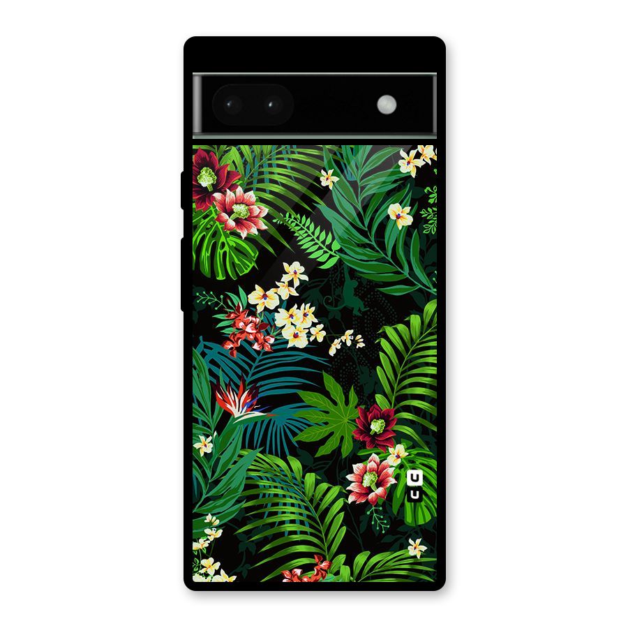 Green Leaf Design Glass Back Case for Google Pixel 6a