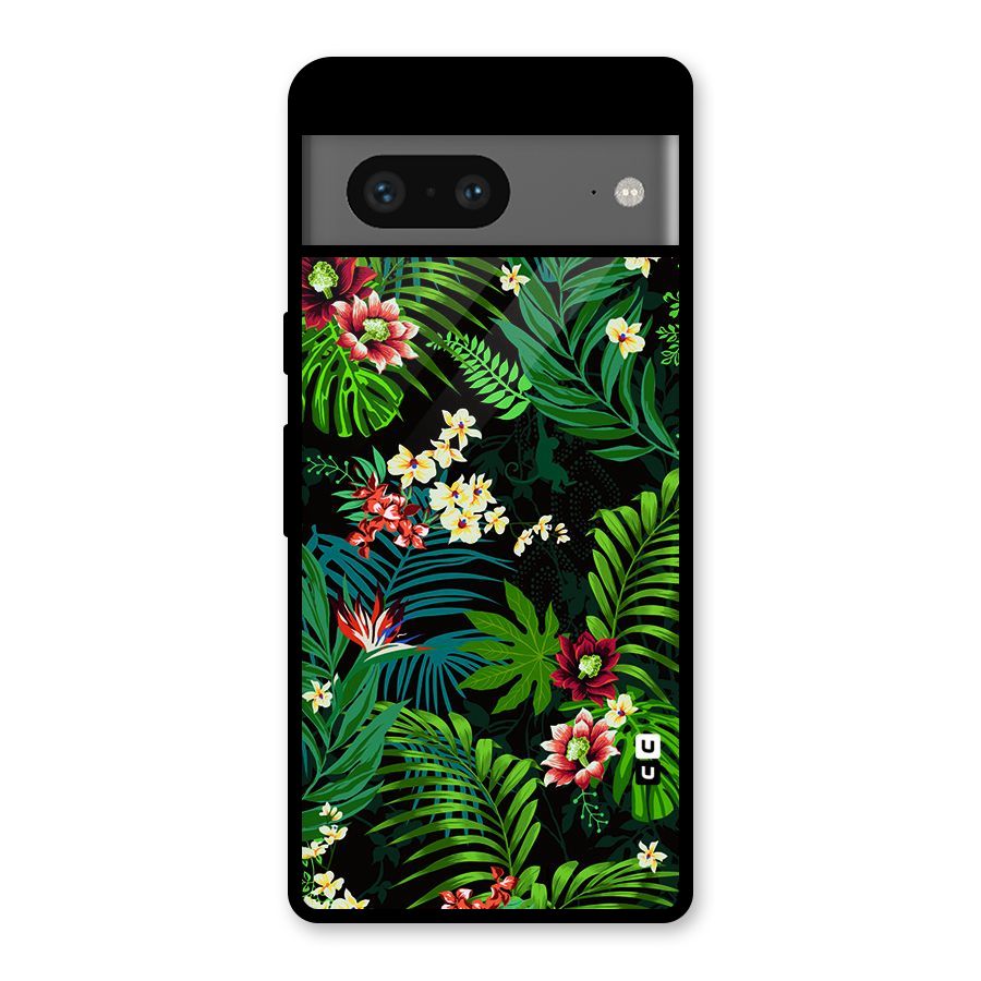 Green Leaf Design Glass Back Case for Google Pixel 7
