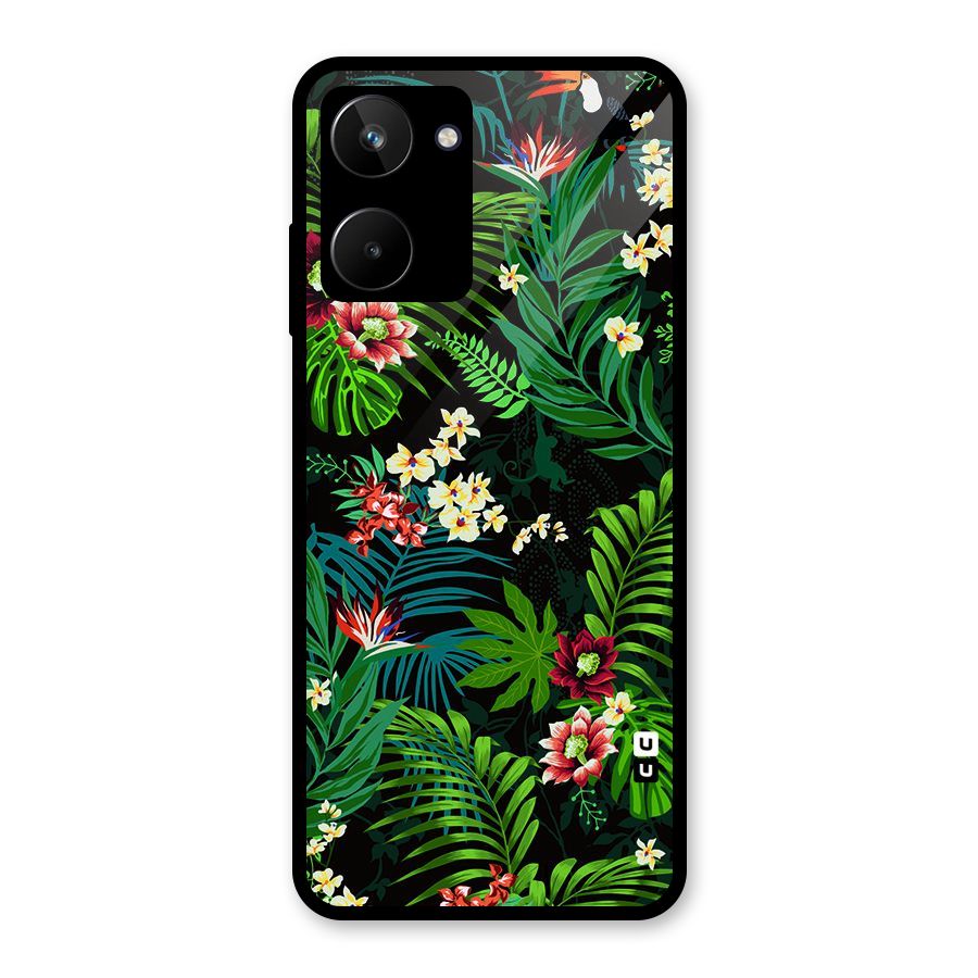 Green Leaf Design Glass Back Case for Realme 10