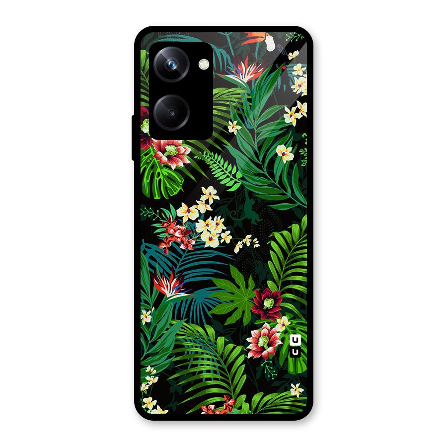 Green Leaf Design Glass Back Case for Realme 10 Pro